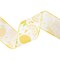 LaRibbons 2 1/2" Wired Ribbon | Lemon Slice on White | 10 Yard Roll